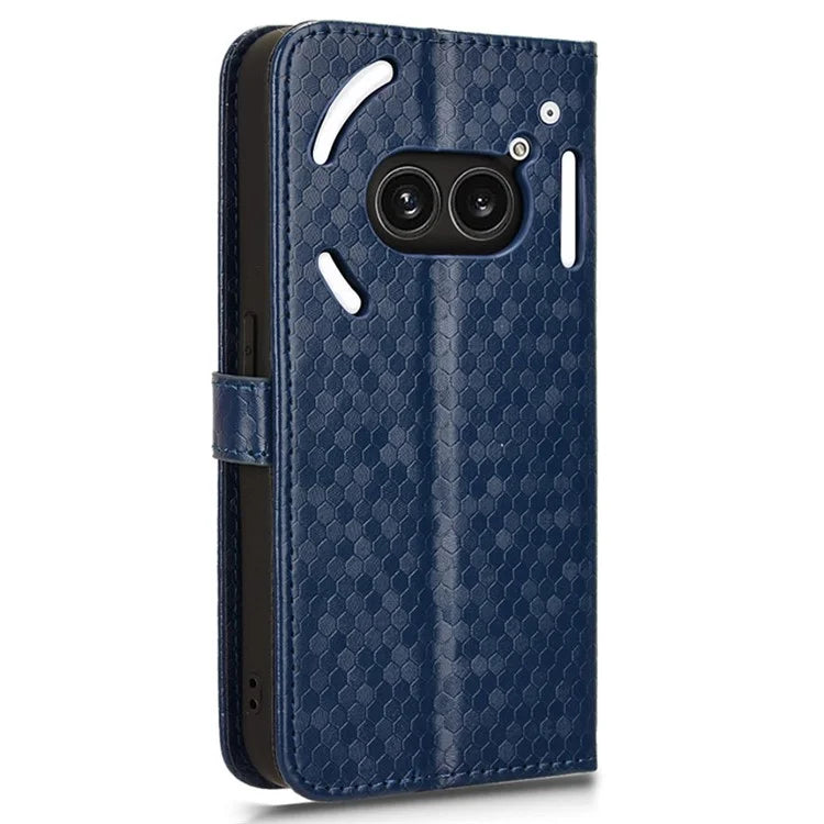 For Nothing Phone (2a) Wallet Case Dots Imprinted Magnetic Closing Phone Cover