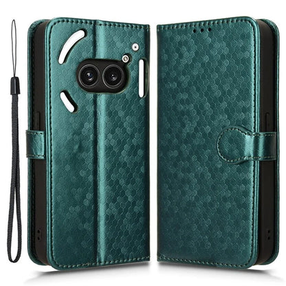 For Nothing Phone (2a) Wallet Case Dots Imprinted Magnetic Closing Phone Cover