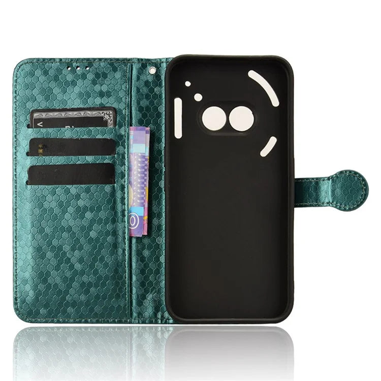 For Nothing Phone (2a) Wallet Case Dots Imprinted Magnetic Closing Phone Cover