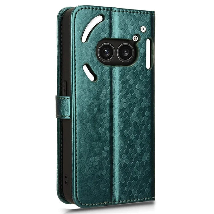For Nothing Phone (2a) Wallet Case Dots Imprinted Magnetic Closing Phone Cover
