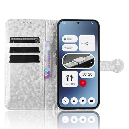 For Nothing Phone (2a) Wallet Case Dots Imprinted Magnetic Closing Phone Cover