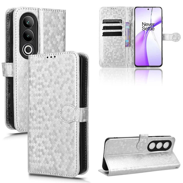For OnePlus Nord CE4 5G Wallet Case Dots Imprinted Magnetic Phone Cover