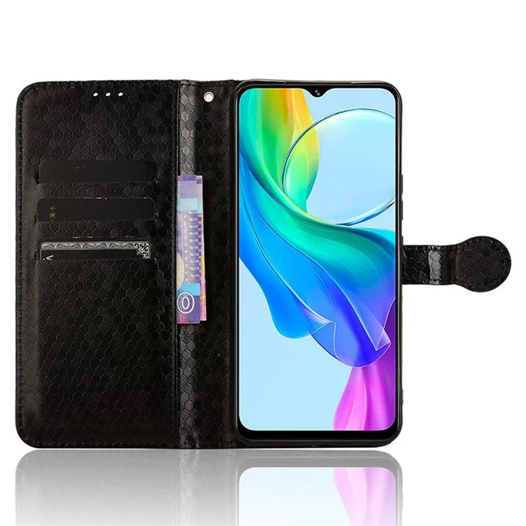 For vivo Y03 Case Dots Imprinted Shockproof Wallet Phone Cover