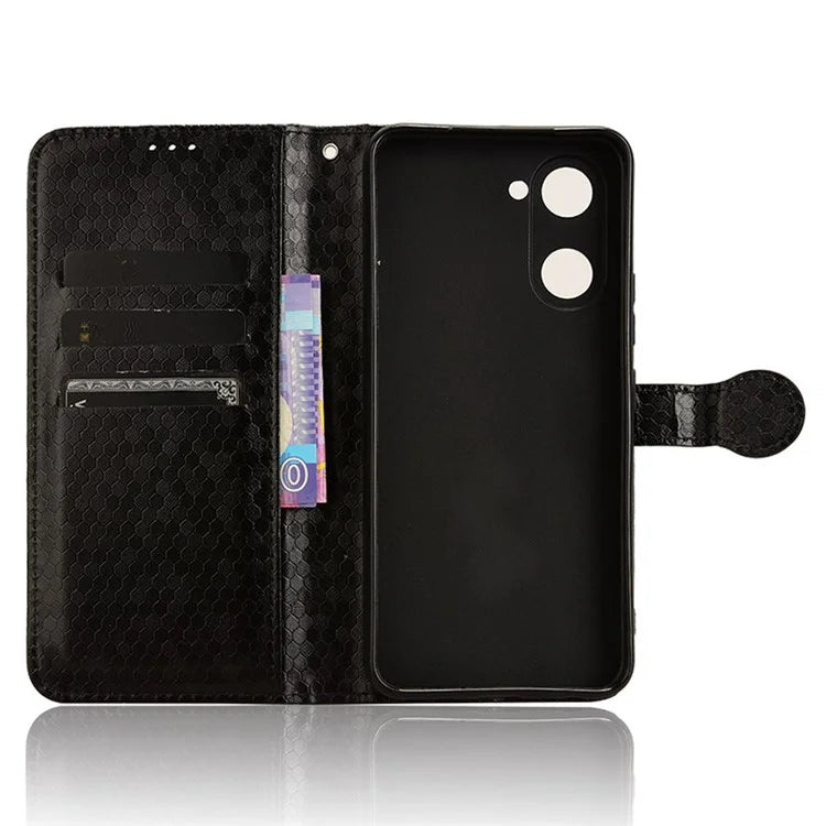 For vivo Y03 Case Dots Imprinted Shockproof Wallet Phone Cover