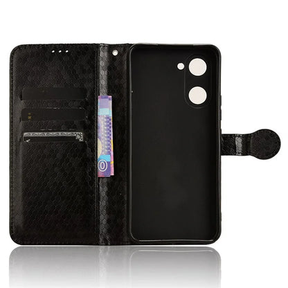 For vivo Y03 Case Dots Imprinted Shockproof Wallet Phone Cover