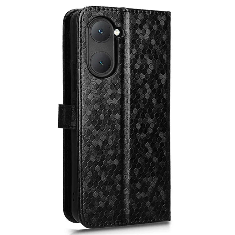 For vivo Y03 Case Dots Imprinted Shockproof Wallet Phone Cover