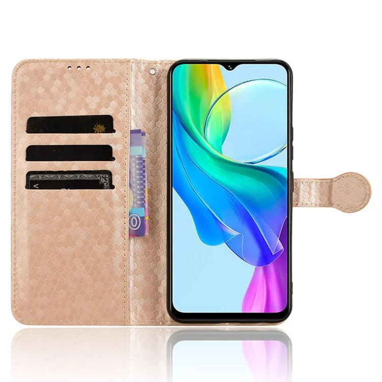 For vivo Y03 Case Dots Imprinted Shockproof Wallet Phone Cover