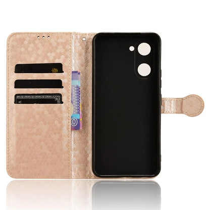 For vivo Y03 Case Dots Imprinted Shockproof Wallet Phone Cover