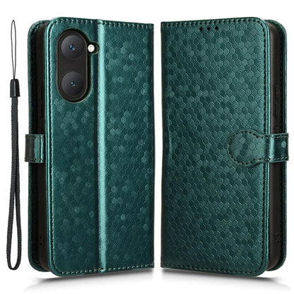 For vivo Y03 Case Dots Imprinted Shockproof Wallet Phone Cover