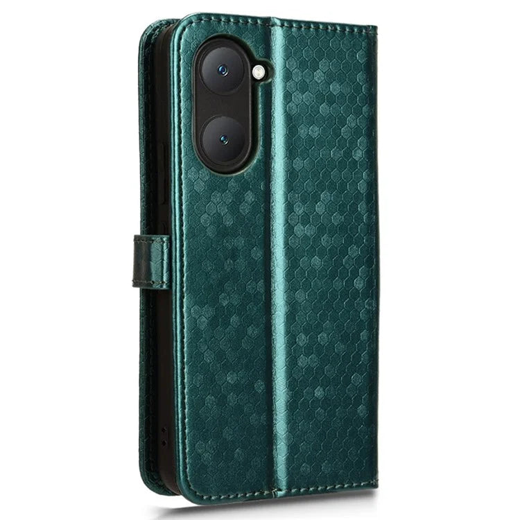 For vivo Y03 Case Dots Imprinted Shockproof Wallet Phone Cover
