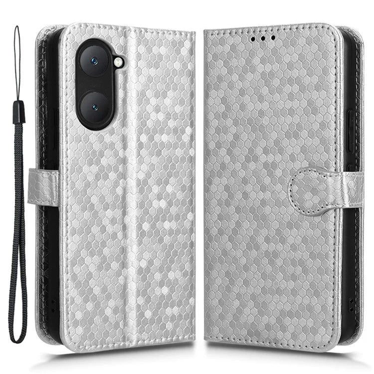 For vivo Y03 Case Dots Imprinted Shockproof Wallet Phone Cover