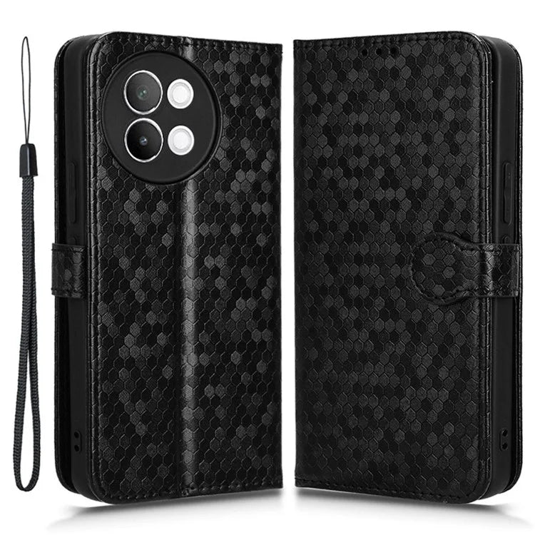 For vivo S18e 5G Magnetic Phone Case Dots Imprinted Card Holder Anti-scratch Cover