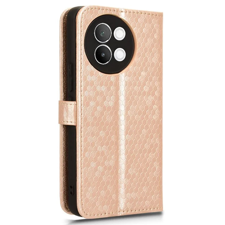 For vivo S18e 5G Magnetic Phone Case Dots Imprinted Card Holder Anti-scratch Cover