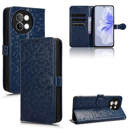 For vivo S18e 5G Magnetic Phone Case Dots Imprinted Card Holder Anti-scratch Cover