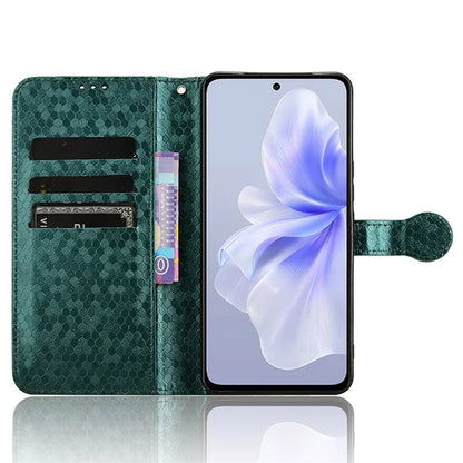 For vivo S18e 5G Magnetic Phone Case Dots Imprinted Card Holder Anti-scratch Cover