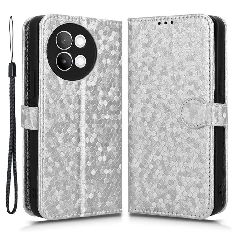 For vivo S18e 5G Magnetic Phone Case Dots Imprinted Card Holder Anti-scratch Cover