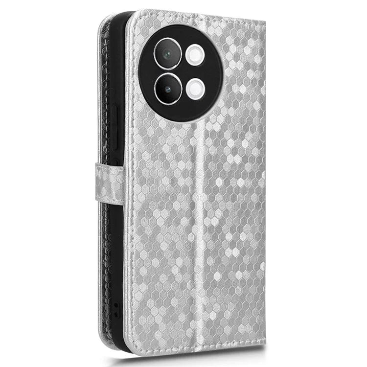 For vivo S18e 5G Magnetic Phone Case Dots Imprinted Card Holder Anti-scratch Cover