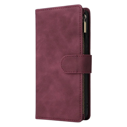 For Samsung Galaxy A05 4G Case Multiple Card Slots Anti-fall Zipper Pocket Leather Phone Cover
