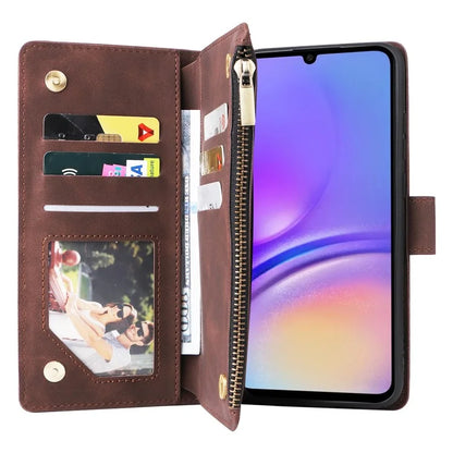 For Samsung Galaxy A05 4G Case Multiple Card Slots Anti-fall Zipper Pocket Leather Phone Cover