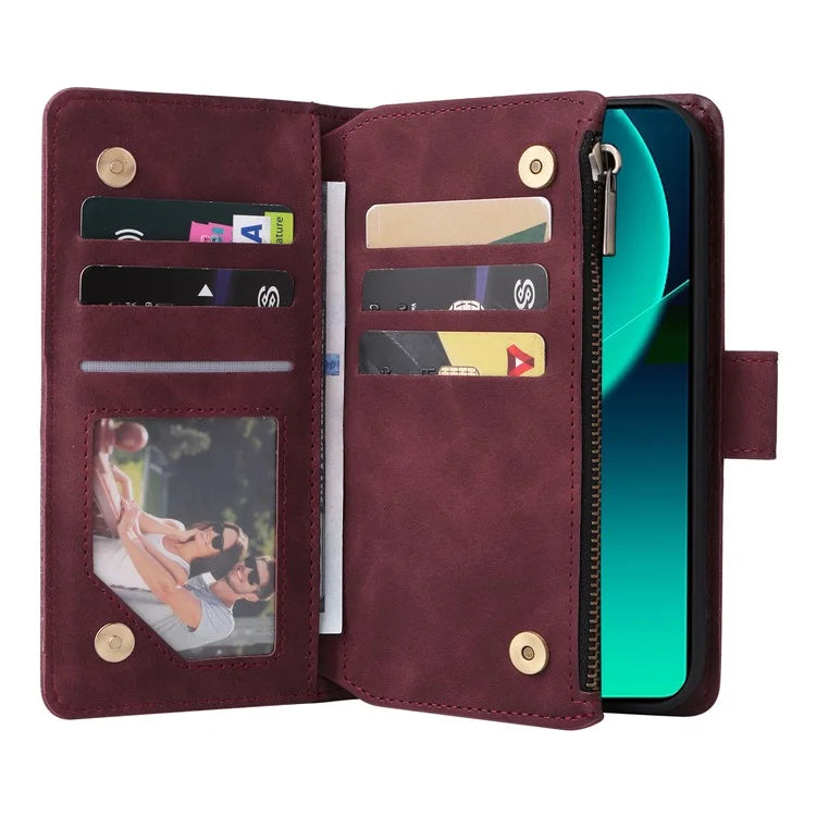 For Xiaomi 13T / 13T Pro / Redmi K60 Ultra Cell Phone Drop-proof Case Zipper Wallet Card Holder Leather Cover