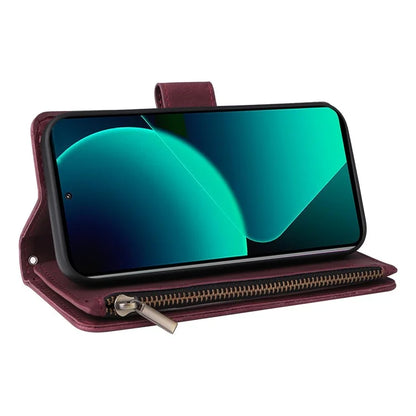 For Xiaomi 13T / 13T Pro / Redmi K60 Ultra Cell Phone Drop-proof Case Zipper Wallet Card Holder Leather Cover