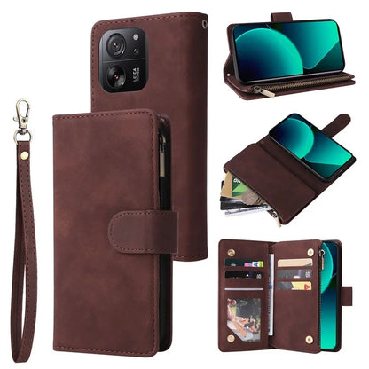 For Xiaomi 13T / 13T Pro / Redmi K60 Ultra Cell Phone Drop-proof Case Zipper Wallet Card Holder Leather Cover