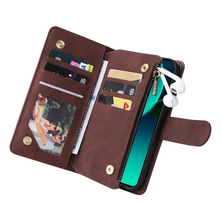 For Xiaomi 13T / 13T Pro / Redmi K60 Ultra Cell Phone Drop-proof Case Zipper Wallet Card Holder Leather Cover