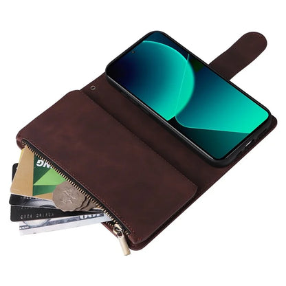 For Xiaomi 13T / 13T Pro / Redmi K60 Ultra Cell Phone Drop-proof Case Zipper Wallet Card Holder Leather Cover