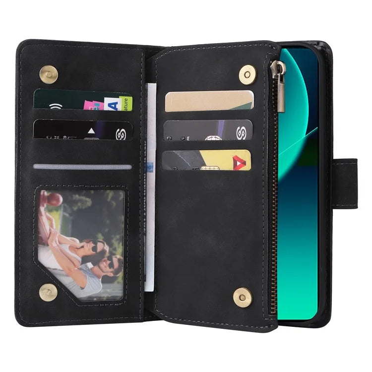 For Xiaomi 13T / 13T Pro / Redmi K60 Ultra Cell Phone Drop-proof Case Zipper Wallet Card Holder Leather Cover