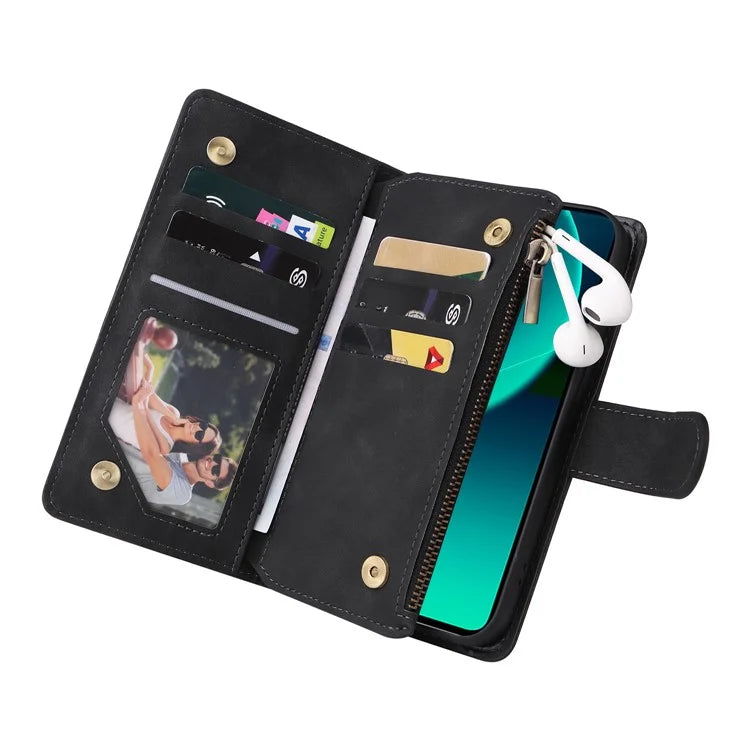 For Xiaomi 13T / 13T Pro / Redmi K60 Ultra Cell Phone Drop-proof Case Zipper Wallet Card Holder Leather Cover