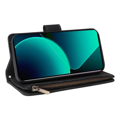 For Xiaomi 13T / 13T Pro / Redmi K60 Ultra Cell Phone Drop-proof Case Zipper Wallet Card Holder Leather Cover