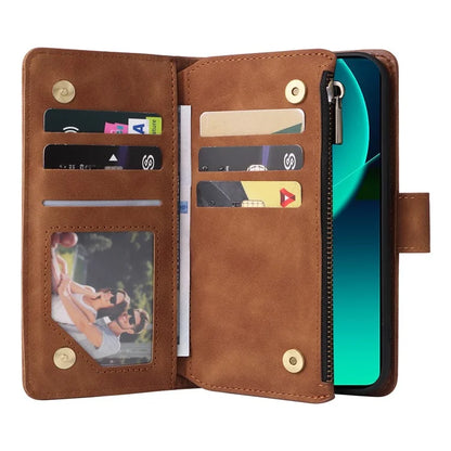 For Xiaomi 13T / 13T Pro / Redmi K60 Ultra Cell Phone Drop-proof Case Zipper Wallet Card Holder Leather Cover