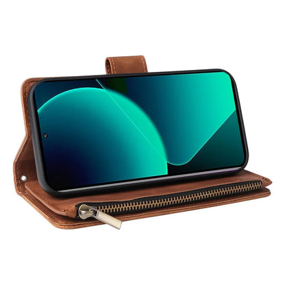 For Xiaomi 13T / 13T Pro / Redmi K60 Ultra Cell Phone Drop-proof Case Zipper Wallet Card Holder Leather Cover