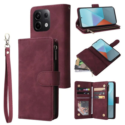 For Xiaomi Redmi Note 13 Pro 5G / Poco X6 5G PU Leather Wallet Mobile Phone Cover Case with Multiple Card Slots