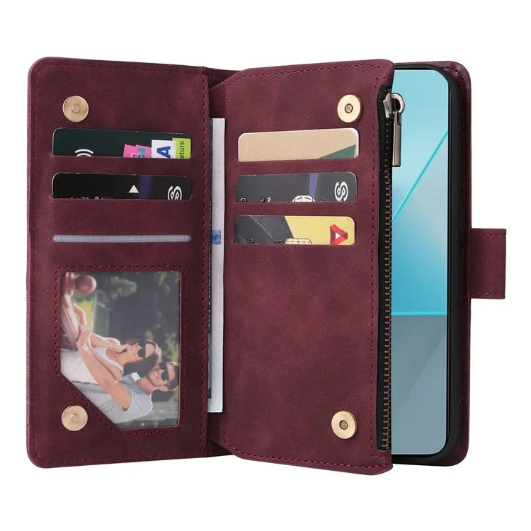 For Xiaomi Redmi Note 13 Pro 5G / Poco X6 5G PU Leather Wallet Mobile Phone Cover Case with Multiple Card Slots