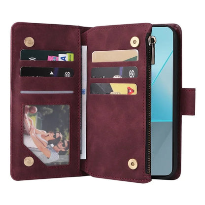 For Xiaomi Redmi Note 13 Pro 5G / Poco X6 5G PU Leather Wallet Mobile Phone Cover Case with Multiple Card Slots