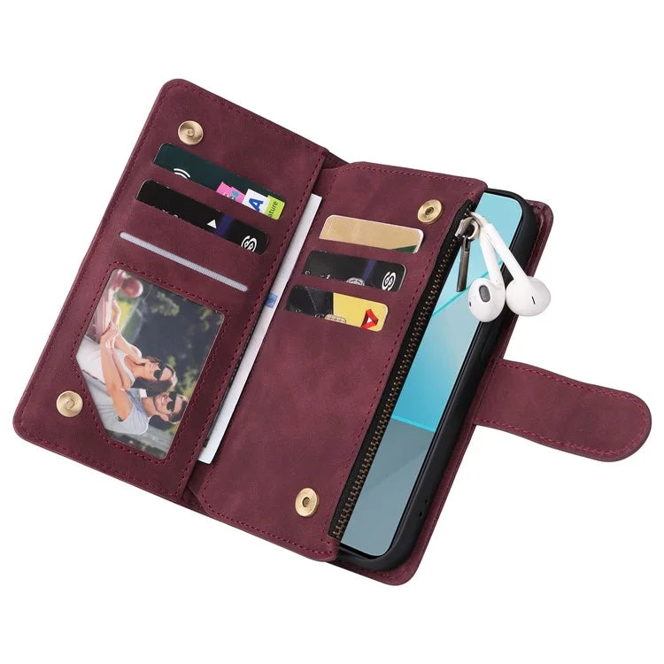 For Xiaomi Redmi Note 13 Pro 5G / Poco X6 5G PU Leather Wallet Mobile Phone Cover Case with Multiple Card Slots