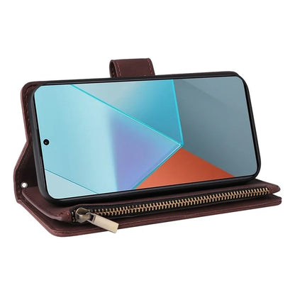 For Xiaomi Redmi Note 13 Pro 5G / Poco X6 5G PU Leather Wallet Mobile Phone Cover Case with Multiple Card Slots