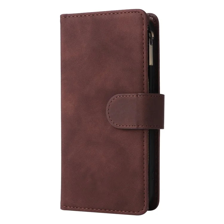 For Xiaomi Redmi Note 13 Pro 5G / Poco X6 5G PU Leather Wallet Mobile Phone Cover Case with Multiple Card Slots