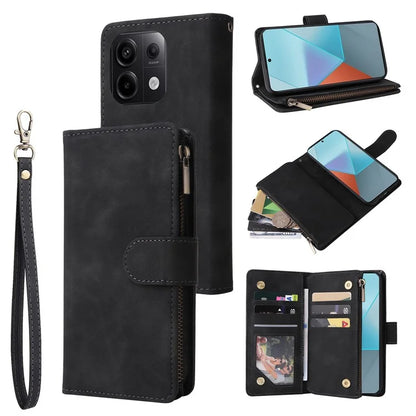 For Xiaomi Redmi Note 13 Pro 5G / Poco X6 5G PU Leather Wallet Mobile Phone Cover Case with Multiple Card Slots