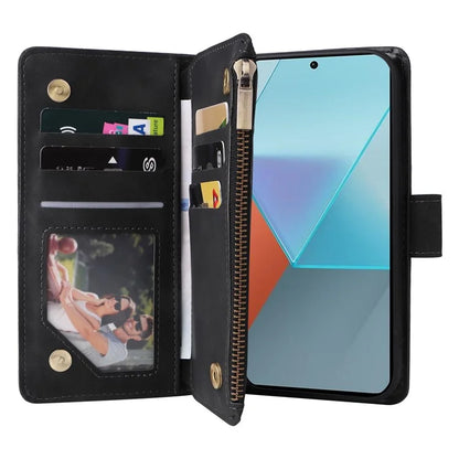For Xiaomi Redmi Note 13 Pro 5G / Poco X6 5G PU Leather Wallet Mobile Phone Cover Case with Multiple Card Slots