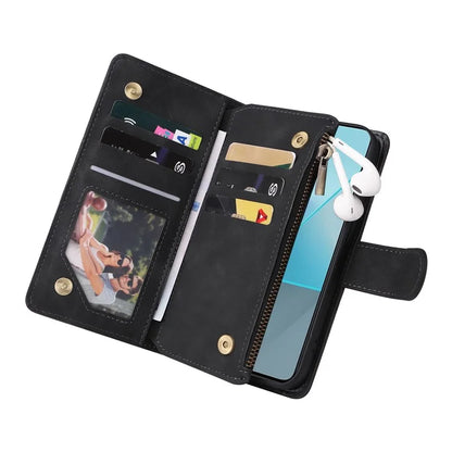 For Xiaomi Redmi Note 13 Pro 5G / Poco X6 5G PU Leather Wallet Mobile Phone Cover Case with Multiple Card Slots