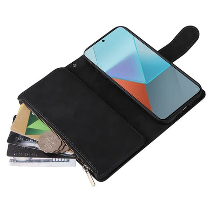 For Xiaomi Redmi Note 13 Pro 5G / Poco X6 5G PU Leather Wallet Mobile Phone Cover Case with Multiple Card Slots