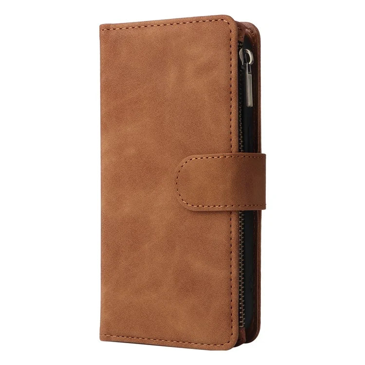 For Xiaomi Redmi Note 13 Pro 5G / Poco X6 5G PU Leather Wallet Mobile Phone Cover Case with Multiple Card Slots
