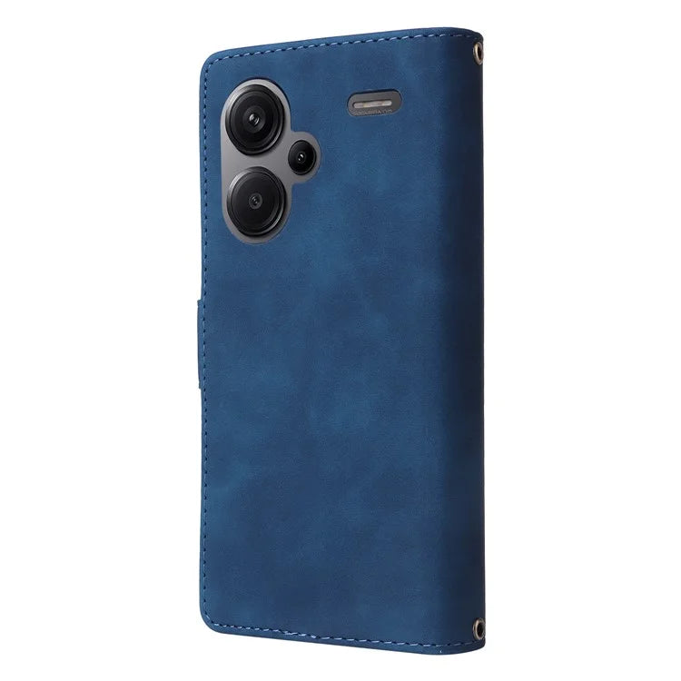 For Xiaomi Redmi Note 13 Pro+ 5G Zipper Pocket Phone Case PU Leather Protection Stand Cover