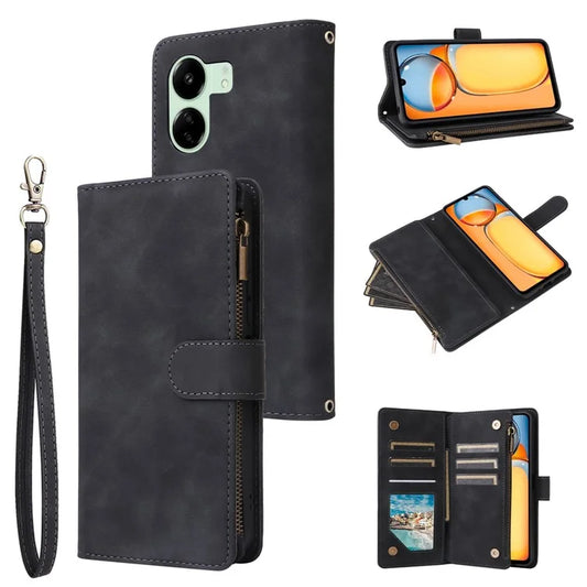 For Xiaomi Poco C65 4G / Redmi 13C 4G / 5G Cell Phone Case Multiple Card Slots Leather Protection Cover
