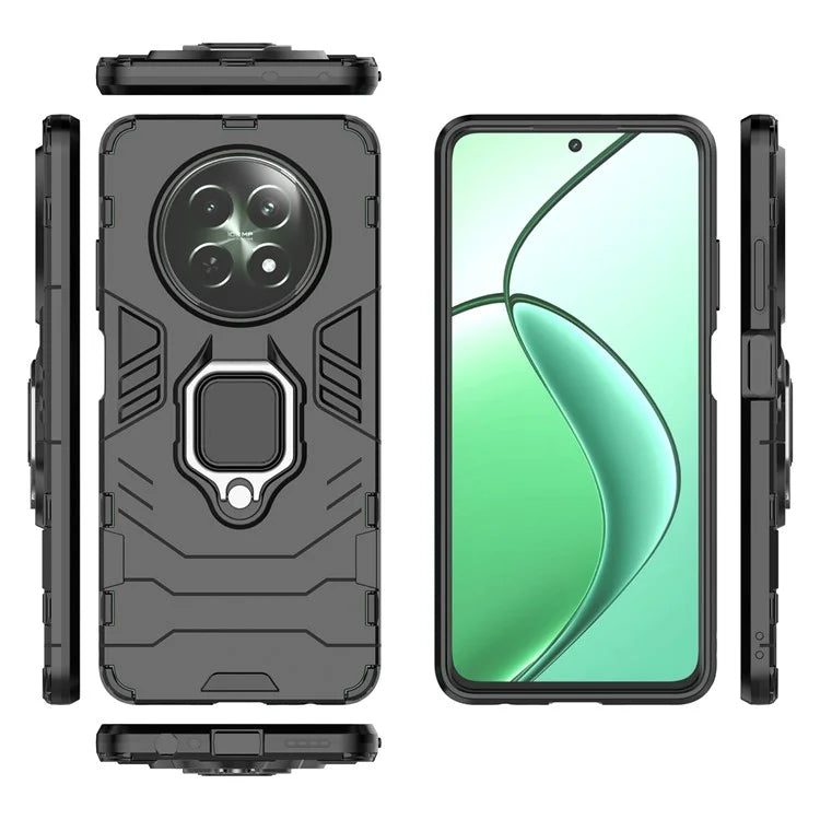 For Realme 12 5G Case PC+TPU Bump Proof Protective Shell with Ring Kickstand