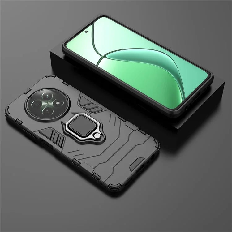 For Realme 12 5G Case PC+TPU Bump Proof Protective Shell with Ring Kickstand