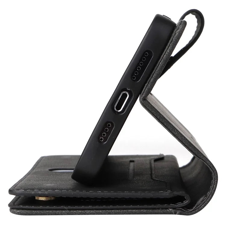 For iPhone 12 Pro Max Case Rivet Decor PU Leather Wallet Flip Phone Cover