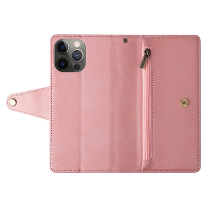For iPhone 12 Pro Max Case Rivet Decor PU Leather Wallet Flip Phone Cover